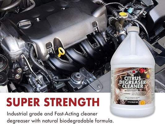 DU-MOST Heavy Duty Citrus Degreaser Cleaner Concentrate, Biodegradable, Clean & Remove Grease, Grime, Oil, Tar, Ink, Rubber Mark, Food Soil, 1 Gallon