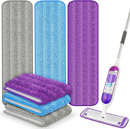 6 Pack Reusable Mop Pads Compatible with Swiffer PowerMop, Microfiber Mop Pads Refills Machine Washable, Durable, and Highly Absorbent Suitable for All Floor Types