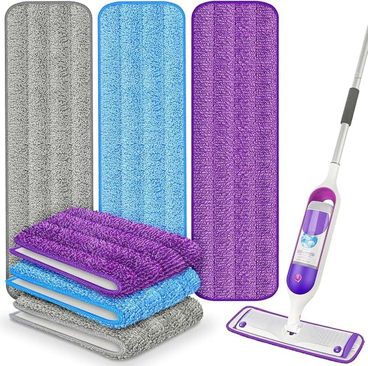 6 Pack Reusable Mop Pads Compatible with Swiffer PowerMop, Microfiber Mop Pads Refills Machine Washable, Durable, and Highly Absorbent Suitable for All Floor Types