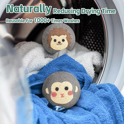 Lypumso Wool Dryer Balls Organic 6 Pack-XL, 100% New Zealand Wool Reusable Fabric Softener for Up to 1000 Loads, Anti Clothing Static and Shorten Drying Time, Baby Safe & Hypoallergenic