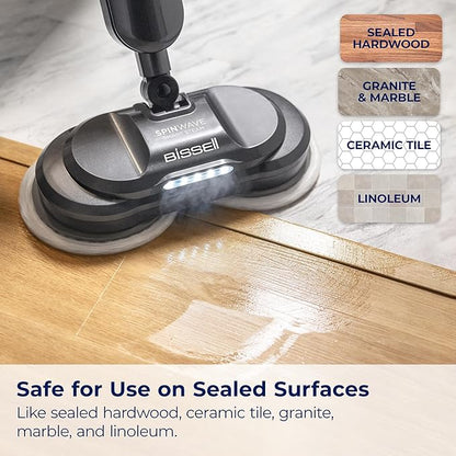 BISSELL SpinWave SmartSteam Scrubbing Steam Mop with Rotating Mop Pads