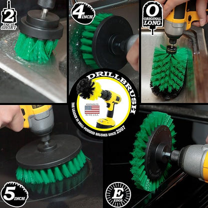Rotating Nylon Spin Scrubber - Grout and Oven Cleaner Brush Set - Kitchen Cleaning Supplies - Gap Cleaning Brush Kit- Stainless Steel Appliances - Washing Machine, Microwave, Air Fryer & Wall Cleaner