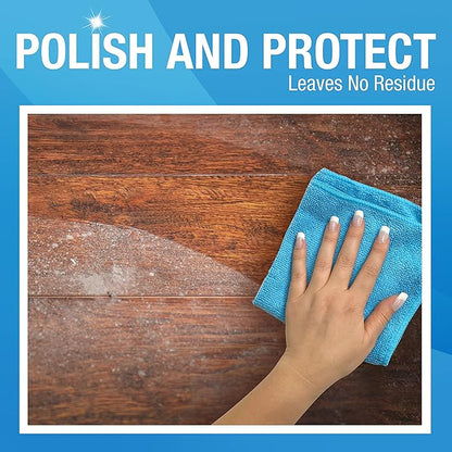 MiracleWipes for Wood Surfaces, Remove Dirt and Grime Buildup, Clean, Protect, and Polish Cabinets, Furniture, and Wood Floors, Great for Kitchen and Bathroom Cleaning Support - 60 Count