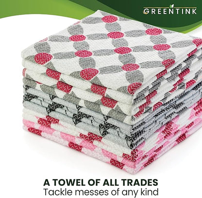 Eco-Friendly Reusable Dish Cloth Set – 10-Pk Multipurpose Kitchen Cleaning Cloth Made from Recycled Materials – Absorbent Dish Towels & Non-Scratch Cleaning Rags, 12x12 in.