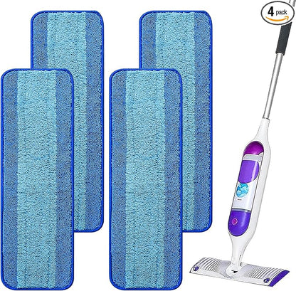4 Pack Reusable Pads Refills for Swiffer Power Mop, Power Mop Refills for Swiffer PowerMop, Cleaning Stubborn Debris from Wooden Floors