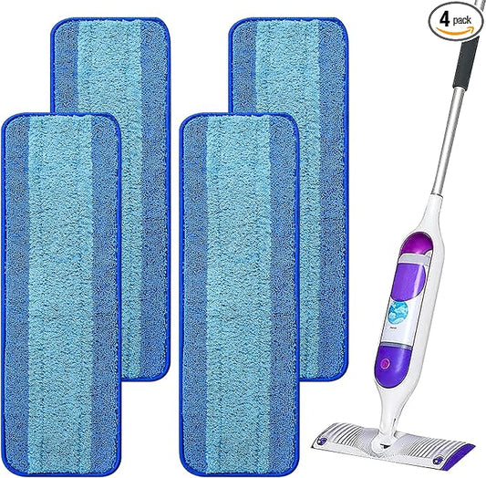 4 Pack Reusable Pads Refills for Swiffer Power Mop, Power Mop Refills for Swiffer PowerMop, Cleaning Stubborn Debris from Wooden Floors