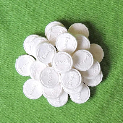 HealthGoodsIn - Coin Tissues for Travel, Camping, Outdoors, Compressed Disposable Towel Tissue Wipes - (Pack of 100)