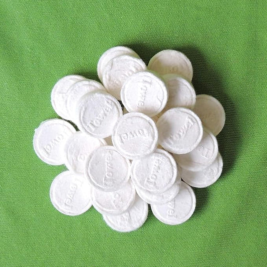 HealthGoodsIn - Coin Tissues for Travel, Camping, Outdoors, Compressed Disposable Towel Tissue Wipes - (Pack of 100)
