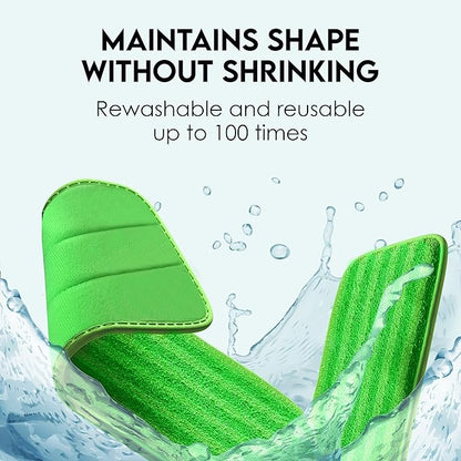Reusable Floor Mop Pads - Swiffer Wet Jet Compatible Refills 2 Pack - Machine Washable, 12-inch Microfiber Mop Swiffer Wet Pads - Eco-Friendly Household Cleaning Supplies