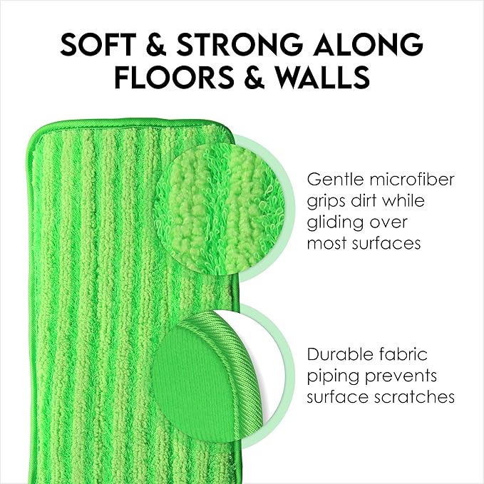 Reusable Floor Mop Pads - 8 Pack Swiffer Wet Jet Compatible Refills - Machine Washable, 12-inch Microfiber Mop Swiffer Wet Pads - Eco-Friendly Household Cleaning Supplies