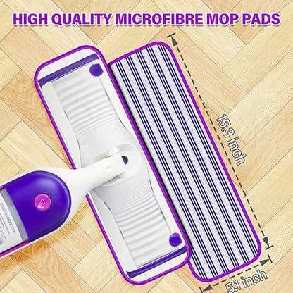 6 Pack Reusable Mop Pads Compatible with Swiffer PowerMop, Microfiber Pads Refills Machine Washable Up to 100 Times Wet Dry Use Suitable for All Floor Types