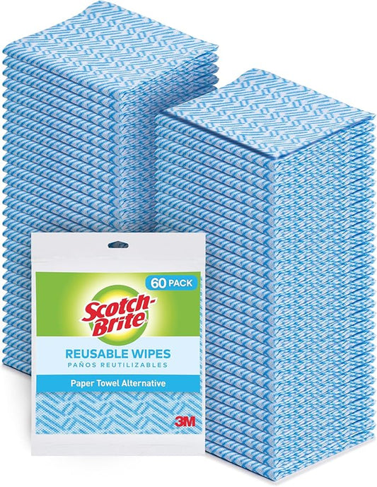 Scotch-Brite High Performance Kitchen Wipes, 5-Wipes/Bag, 12 Bags/Case (60 Wipes Total)