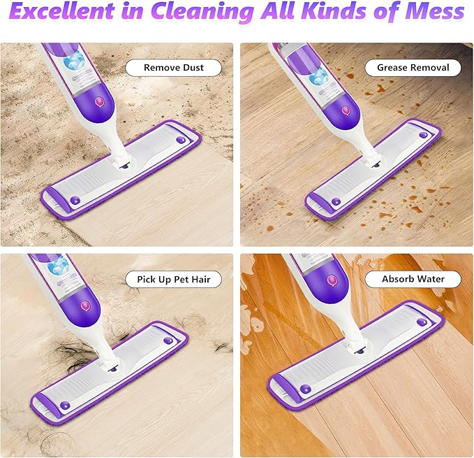Reusable Mop Pads Refills for Swiffer PowerMop - Microfiber Wet Pads Refill Spray Mop Reusable Pads for Swiffer Mop, Also can be Disposable Power Mop Pads Refills for Multi-Surface Cleaning, 24PCS