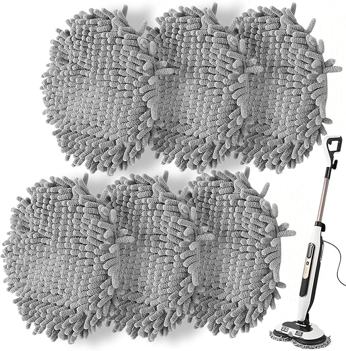 6 Packs Steam Mop Pads Replacement Power Pads Compatible with Shark,S8201 S8001 S7001 S7201 S7000AMZ S7000 S7005 S7020 S7001C Dirt Grip Scrub Adsorb Washable Pad