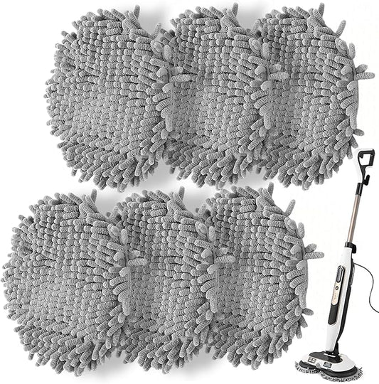 6 Packs Steam Mop Pads Replacement Power Pads Compatible with Shark,S8201 S8001 S7001 S7201 S7000AMZ S7000 S7005 S7020 S7001C Dirt Grip Scrub Adsorb Washable Pad