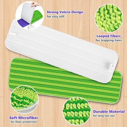 Reusable Mop Pads Compatible with Swiffer PowerMop, Microfiber Mop Pads Refills Mop Heads Replacement for Swiffer Mop Spray Mop Floor Mop, Washable Reusable Floor Mopping Refills, 5 Pack