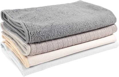 KAF Home Pantry Multipurpose Microfiber Textured Cleaning Cloth 4-Pack, 15 x 18-Inch, (1 Utility Cloth, 1 Stainless Steel Cloth, 1 Glass Cloth, 1 Wood Cloth)