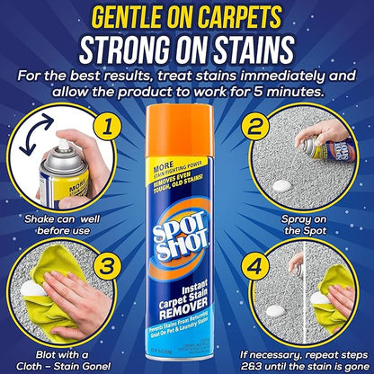 NYCPI & GA Towel and Brush along with Carpet Stain Remover Kit with Bottles | Complete Cleaning Set for Tough Stains, Odors, and Messes | Perfect for Old & New Stains (5.33 Fl Oz (Pack of 3))