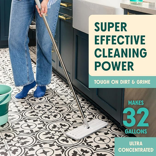 Aunt Fannie's Ultra Concentrated Floor Cleaner Vinegar Wash, Multi-Surface Floor Cleaner For Mopping, Value Size, Bright Lemon Scent, 64 oz