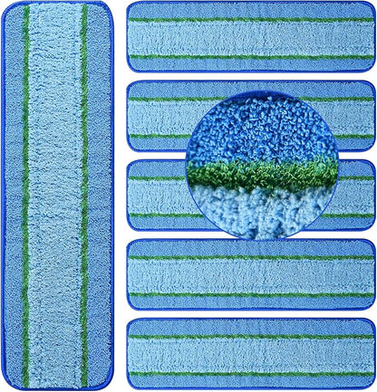6 Pack Deep Clean Pads for Bona Family of Mops, Washable & Reusable Microfiber Cleaning Pad for Hardwood and Multi-Surface