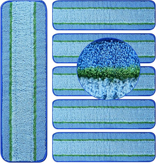 6 Pack Deep Clean Pads for Bona Family of Mops, Washable & Reusable Microfiber Cleaning Pad for Hardwood and Multi-Surface
