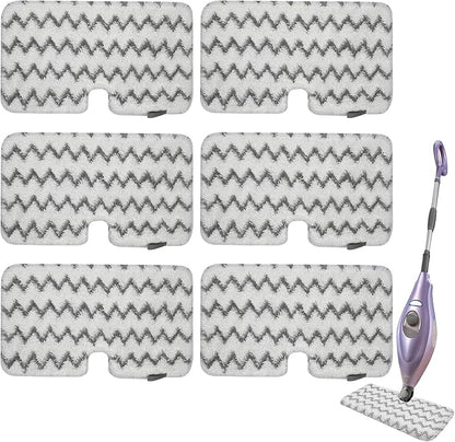 6 Pack S3501 Steam Pocket Mop Replacement Pads Refills for Shark S3501 S3550 S3601 S3801CO S3901 SE450 S3601D S3901D S2901 S2902 Steam Pocket Mop, Microfiber Reusable