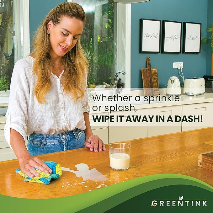 Eco-Friendly Reusable Dish Cloth Set – 24-Pk Multipurpose Kitchen Cleaning Cloth Made from Recycled Materials – Absorbent, Dish Towels & Non-Scratch Cleaning Rags, 12x12 in.