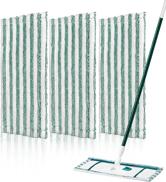 3 Pack Microfiber Mop Pads Refills Compatible with Libman Wet &Dry Dust Mops, Reusable Washable Replacement Mop Heads for Floor Cleaning, Easy to Install and Remove Flat Mop, 18Inch