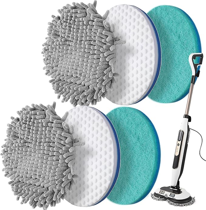 S7000 Series Upgraded Steam&Scrub Mop Pads Kit for Shrak,S8201 S8001 S7001 S7201 S7000AMZ S7005 S7020 S7001C All-in-One Hard Floor Steam Mop (2Green2White2Grey)