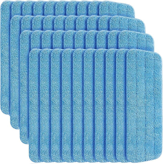 40 Pack Microfiber Mop Pads Machine Washable Cleaning Flat Mop Head Replacement Reusable Household Pads for Hardwood and Hard Surface Floor Cleaning and Scrubbing