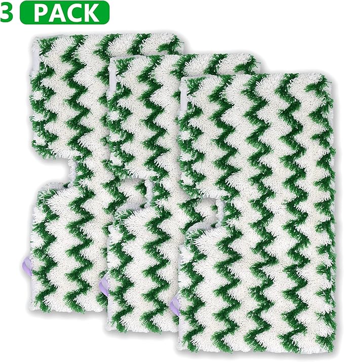 3 Pack Replacement Washable Microfiber Mop Pads Compatible with Shark Steam Pocket Mops S3500 Series S3501 S3601 S3550 S3901 S3801 SE450 S3801CO S3601D, Green, Washable & Reusable …