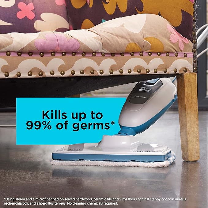 BLACK+DECKER Steam Mop, White (HSM13E1)
