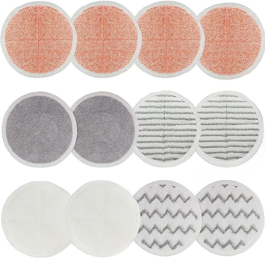 Spinwave Mop Replacement Pads for Bissell Spinwave 20399 23157 23159 2039A 2124A 20393 2039T 2039W 20391 20395 2307 2315A Hard Floor Mop Refill Heavy Scrub Pad- Part #1611297 & 1611298 (4+2+2+2+2)