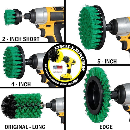 Rotating Nylon Spin Scrubber - Grout and Oven Cleaner Brush Set - Kitchen Cleaning Supplies - Gap Cleaning Brush Kit- Stainless Steel Appliances - Washing Machine, Microwave, Air Fryer & Wall Cleaner
