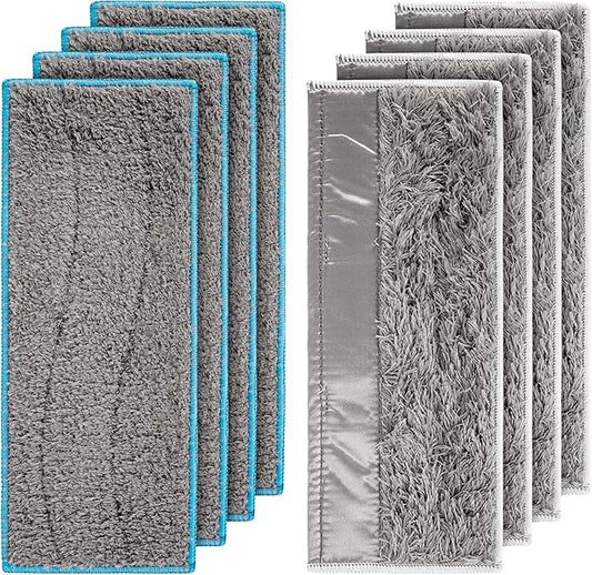 BlueStars m6 Microfiber Wet & Dry Mopping Pads for i.Robot Braava Jet M6 6110, 6012, 6112, 6113 – Washable and Reusable, 4 Wet Pads & 4 Dry Pads