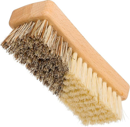 Redecker Hard and Soft Side Rectangular Vegetable Brush, Durable Beechwood Handle, 2 Different Bristle Strengths for Cleaning Delicate or Tough-Skinned Vegetables, 5-1/2 inches, Made in Germany
