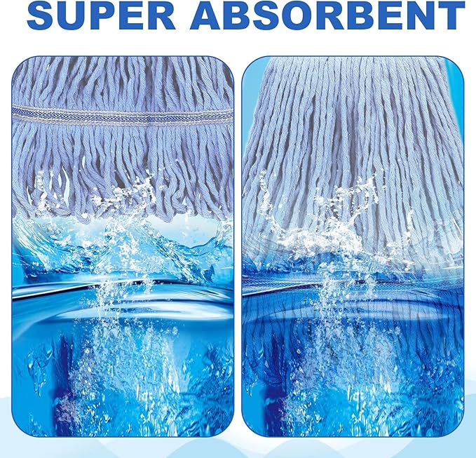 3Packs Mop Head Replacement Heavy Duty Commercial Mop Head Replacement, Reusable Mop Head Refills-Replacement Mop Heads Mop Head Replacement for Home, Highly Absorbent,Industrial and Commercial Use