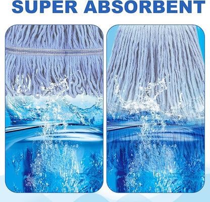 3Packs Mop Head Replacement Heavy Duty Commercial Mop Head Replacement, Reusable Mop Head Refills-Replacement Mop Heads Mop Head Replacement for Home, Highly Absorbent,Industrial and Commercial Use