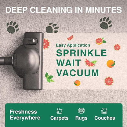 Good Natured Brand | Carpet Deodorizer & Freshener Powder | 31 oz Pet Odor Eliminator for Strong Odor & Pet Urine | Fresh Natural Grapefruit & Spearmint Scent | Safe for Homes with Pets