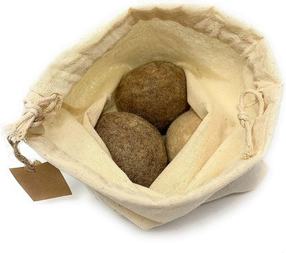 100% Alpaca Wool Dryer Balls - Felted - Set of 3 - Made in USA - All Natural Colors - Hypoallergenic