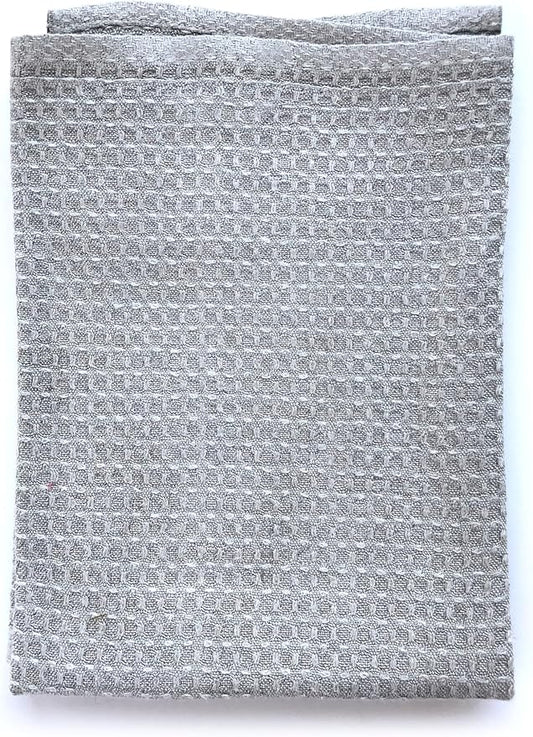 100% Linen Hand/Tea Towels | Made in Sweden | 50x70cm (19.5x28.5) Stunning Array of Colors - Bubbel with Honeycomb Pattern (Light Blue)