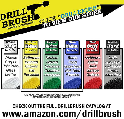 Medium Stiffness Power Scrubber Brush Set with Extension - Bathroom Scrubber Brushes - Scrub Brushes for Shower - Drill Scrub Brush Attachment - Tub Cleaner - Shower Door - Bathroom Mirror