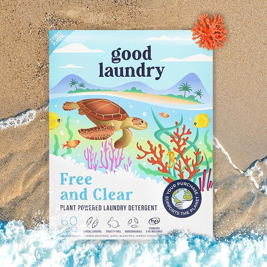 Unscented Detergent Sheets (60 Loads) – Hypoallergenic, Eco-Friendly Laundry Solution – Plastic-Free Packaging, Zero-Waste, Biodegradable – Gentle on Sensitive Skin – Based in the USA