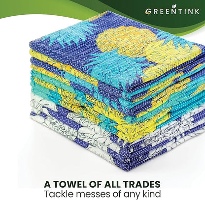 Eco-Friendly Reusable Dish Cloth Set – 24-Pk Multipurpose Kitchen Cleaning Cloth Made from Recycled Materials – Absorbent, Dish Towels & Non-Scratch Cleaning Rags, 12x12 in.
