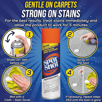 NYCPI & GA Towel and Brush along with Carpet Stain Remover Kit with Bottles | Complete Cleaning Set for Tough Stains, Odors, and Messes | Perfect for Old & New Stains (5.33 Fl Oz (Pack of 3))