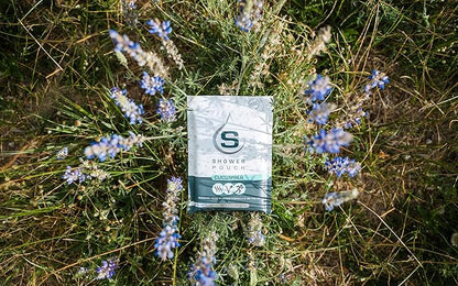 Shower Pouch XL (2' x 1') Bathing Body Wipes for Adults – Aloe-Infused Heatable & Reusable Bath Wipes for Camping, Travel, Outdoor – (10 Pack) Cucumber Scent