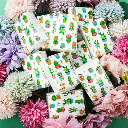 100 Pcs Pocket Tissues Packs Small Travel Tissue Personal Facial Tissues Eucalyptus Leave Pocket Tissues Cute Individual Facial Tissue Packs for Wedding Party Favors