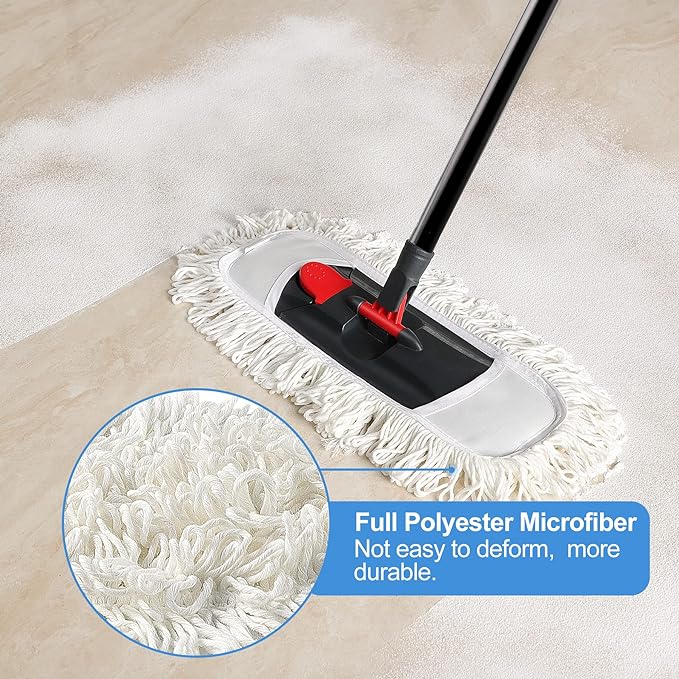 Microfiber Floor Hardwood Mop with 4 Washable Pads,Professional Dust Wet Mop,Flat Mop for Floor Cleaning Laminate Tile Marble Vinyl Kitchen Home