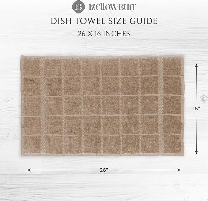 100% Cotton Kitchen Towels and dishcloths Sets, Super Soft & Absorbent, Dish Cloths for Washing Dishes, Dish Towel for Kitchen, 2 TAN Dish Towels and 4 TAN Dish Cloths