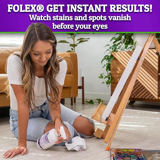 FOLEX Professional Carpet Cleaner Spray, Spot Cleaner for Carpet and Upholstery, Pet Spot Remover, 34OZ